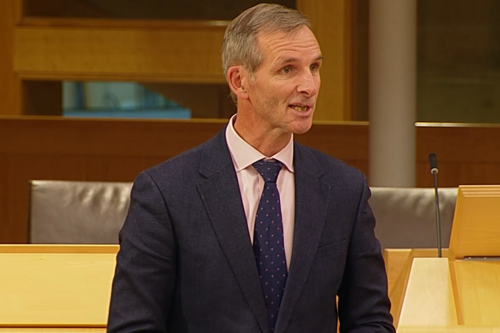 Liam speaking in debate